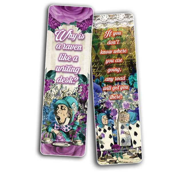 Creanoso Alice in Wonderland Bookmarks Series 2 (60-Pack) Ã¢â‚¬â€œ Awesome Book Page Marker Clip Set Ã¢â‚¬â€œ Premium Gift for Boys & Girls, Children Ã¢â‚¬â€œ Rewards Incentives Ã¢â‚¬â€œ Card Stock Ã¢â‚¬â€œ Teacher Rewards