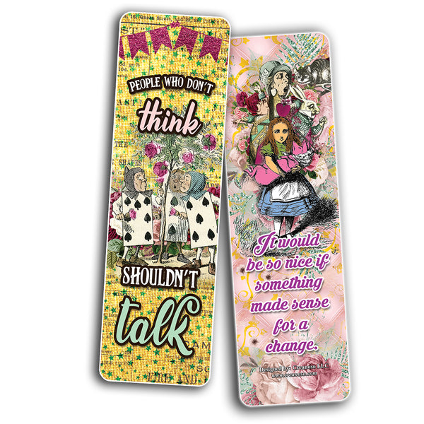 Alice in Wonderland Bookmarks Series 3 - Awesome Book Page Marker Clip Set - Premium Gift for Boys & Girls, Children