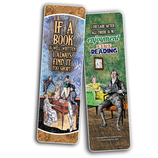 Creanoso Pride and Prejudice Bookmarks Cards (60-Pack) - Jane Austen Bookmarker Cards Bulk Set ÃƒÆ’Ã‚Â¢ÃƒÂ¢Ã¢â‚¬Å¡Ã‚Â¬ÃƒÂ¢Ã¢â€šÂ¬Ã…â€œ Premium Gift for Campers, Hikers, Men & Women, Adults ÃƒÆ’Ã‚Â¢ÃƒÂ¢Ã¢â‚¬Å¡Ã‚Â¬ÃƒÂ¢Ã¢â€šÂ¬Ã…â€œ Premium Giveaway Ideas