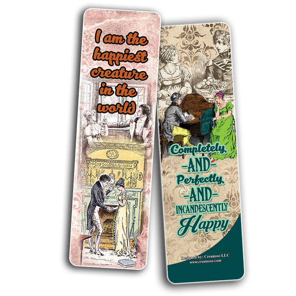 Creanoso Pride and Prejudice Bookmarks Cards (60-Pack) - Jane Austen Bookmarker Cards Bulk Set ÃƒÆ’Ã‚Â¢ÃƒÂ¢Ã¢â‚¬Å¡Ã‚Â¬ÃƒÂ¢Ã¢â€šÂ¬Ã…â€œ Premium Gift for Campers, Hikers, Men & Women, Adults ÃƒÆ’Ã‚Â¢ÃƒÂ¢Ã¢â‚¬Å¡Ã‚Â¬ÃƒÂ¢Ã¢â€šÂ¬Ã…â€œ Premium Giveaway Ideas