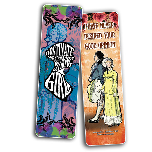 Creanoso Pride and Prejudice Bookmarks Cards ÃƒÆ’Ã‚Â¢ÃƒÂ¢Ã¢â‚¬Å¡Ã‚Â¬ÃƒÂ¢Ã¢â€šÂ¬Ã…â€œ Premium Stocking Stuffers Gifts for Bookworms