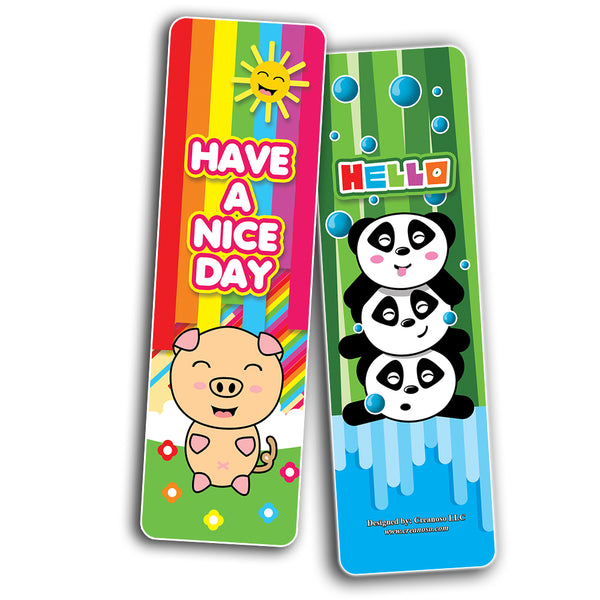Creanoso Cute Animal Greetings Bookmarks - Awesome Gift Set and Incentives