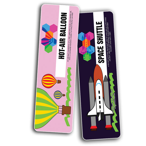 Creanoso Transportation Vocabolary Bookmarks - Awesome Gift Set and Incentives
