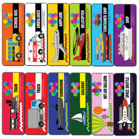 Creanoso Transportation Vocabolary Bookmarks - Awesome Gift Set and Incentives