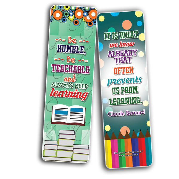 Creanoso Learning Quotes Bookmarks - Awesome Stockin Stuffers and Gift Ideas