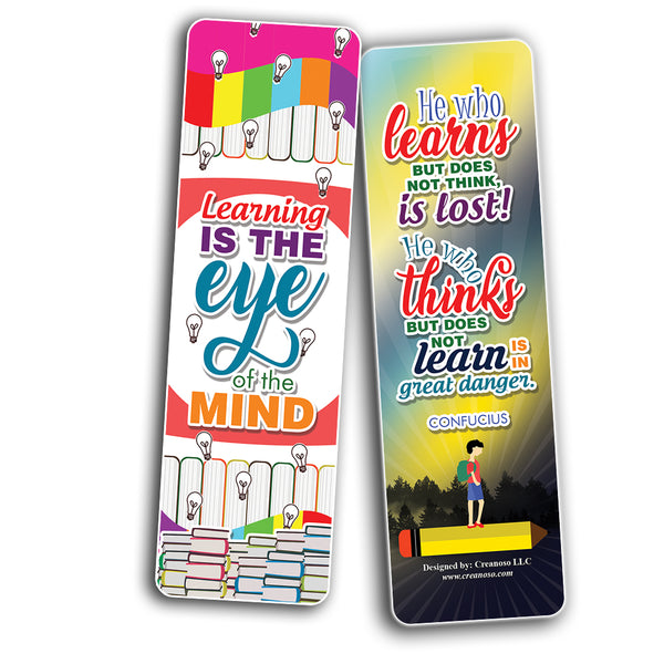 Creanoso Learning Quotes Bookmarks - Awesome Stockin Stuffers and Gift Ideas