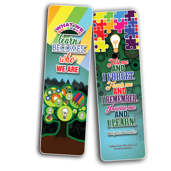 Creanoso Learning Quotes Bookmarks - Awesome Stockin Stuffers and Gift Ideas