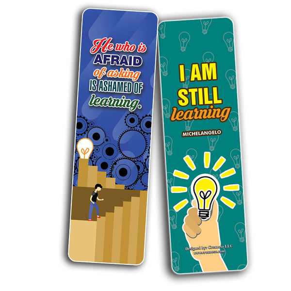 Creanoso Learning Quotes Bookmarks - Awesome Stockin Stuffers and Gift Ideas
