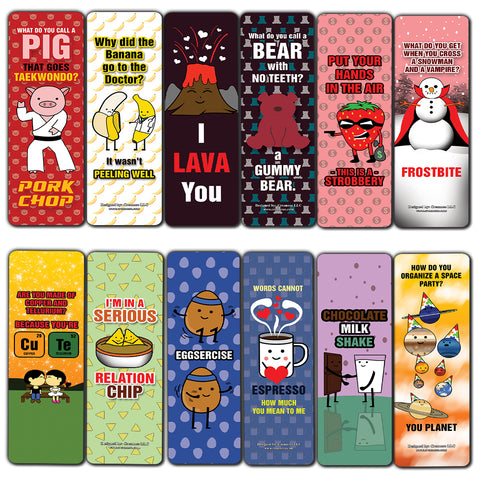 Creanoso Cute Jokes and Puns Bookmarks ÃƒÂ¢Ã¢â€šÂ¬Ã¢â‚¬Å“ Unique Stocking Stuffers Gifts for Bookworms