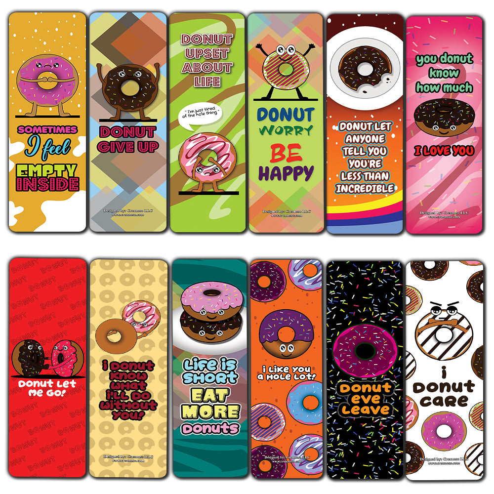 Creanoso Funny Donuts Sayings Bookmarks ÃƒÂ¢Ã¢â€šÂ¬Ã¢â‚¬Å“ Unique Stocking Stuffers Gifts for Bookworms