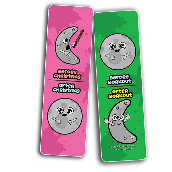 Creanoso Cute Before and After Illustration Bookmarks ÃƒÂ¢Ã¢â€šÂ¬Ã¢â‚¬Å“ Unique Stocking Stuffers Gifts for Bookworms