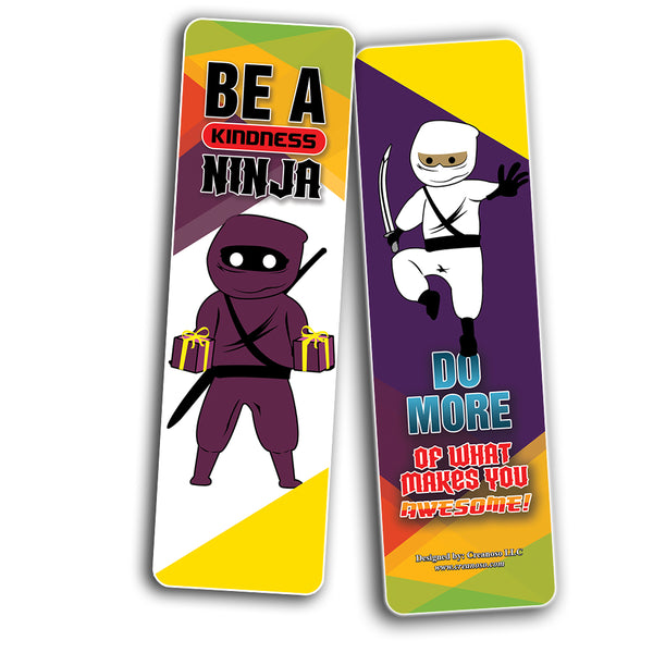 Creanoso Ninja Bookmarks Cards Bookmarks - Unique Stocking Stuffers Gifts for Kids