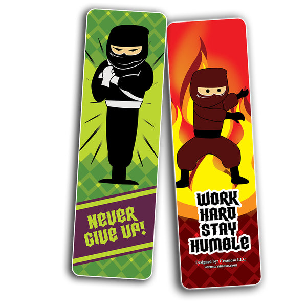 Creanoso Ninja Bookmarks Cards Bookmarks - Unique Stocking Stuffers Gifts for Kids