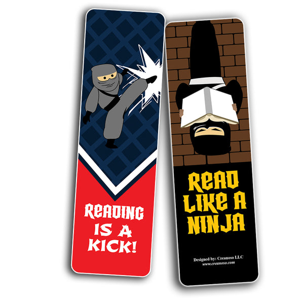 Creanoso Ninja Bookmarks Cards Bookmarks - Unique Stocking Stuffers Gifts for Kids
