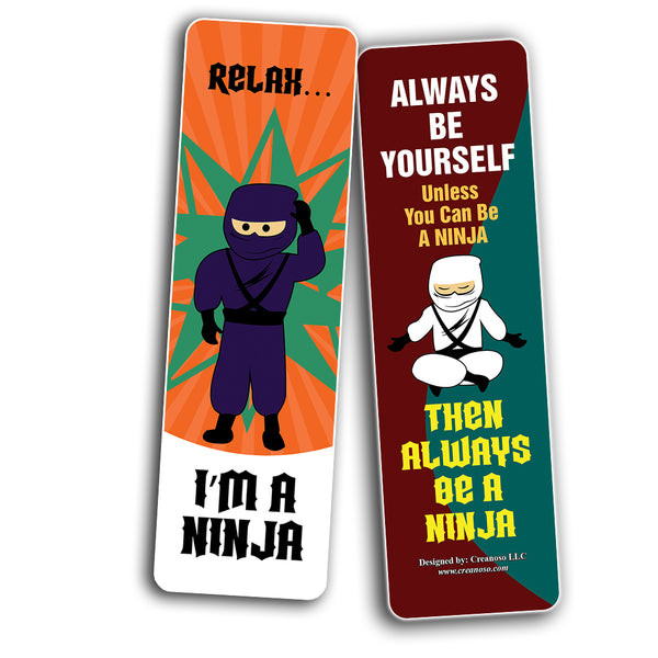 Creanoso Ninja Bookmarks Cards Bookmarks - Unique Stocking Stuffers Gifts for Kids