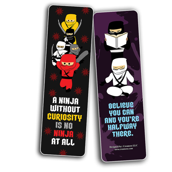 Creanoso Ninja Bookmarks Cards Bookmarks - Unique Stocking Stuffers Gifts for Kids
