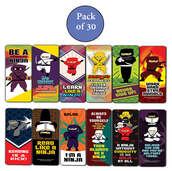 Creanoso Ninja Bookmarks Cards Bookmarks - Unique Stocking Stuffers Gifts for Kids