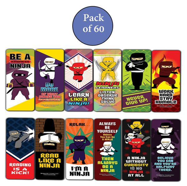 Creanoso Ninja Bookmarks Cards Bookmarks - Unique Stocking Stuffers Gifts for Kids