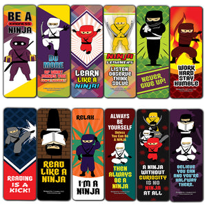 Creanoso Ninja Bookmarks Cards Bookmarks - Unique Stocking Stuffers Gifts for Kids