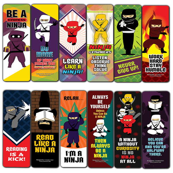 Creanoso Ninja Bookmarks Cards Bookmarks - Unique Stocking Stuffers Gifts for Kids