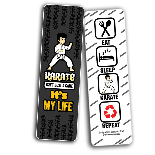 Karate Book Page Clipper Cards (30-Pack) - Assorted Designs for Children - Classroom Reward Incentives for Students - Stocking Stuffers & Party Favors