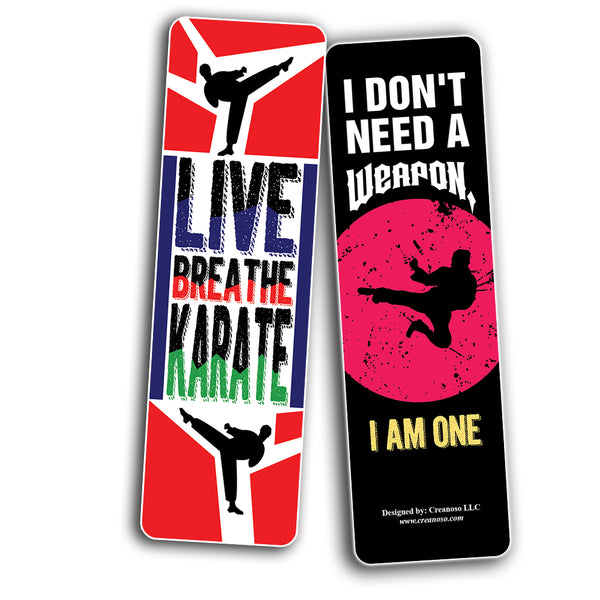 Karate Book Page Clipper Cards (30-Pack) - Assorted Designs for Children - Classroom Reward Incentives for Students - Stocking Stuffers & Party Favors