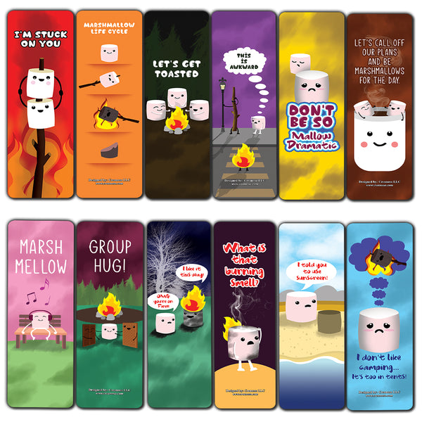 Creanoso Cute Marshmallow Puns Jokes BookmarksÃƒÂ¢Ã¢â€šÂ¬Ã¢â‚¬Å“ Unique Stocking Stuffers Gifts for Bookworms