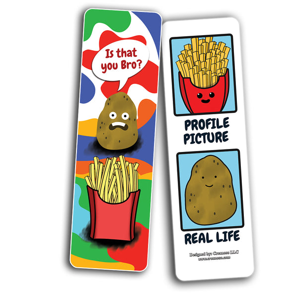 Creanoso Funny Fries Puns Jokes BookmarksÃƒÂ¢Ã¢â€šÂ¬Ã¢â‚¬Å“ Unique Stocking Stuffers Gifts for Bookworms