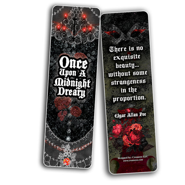 Creanoso Gothic Bookmark Cards ÃƒÂ¢Ã¢â€šÂ¬Ã¢â‚¬Å“ Amazing Stocking Stuffers and Gift Set or Party favors