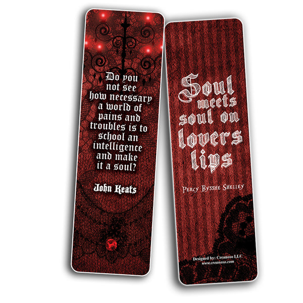 Creanoso Gothic Bookmark Cards ÃƒÂ¢Ã¢â€šÂ¬Ã¢â‚¬Å“ Amazing Stocking Stuffers and Gift Set or Party favors