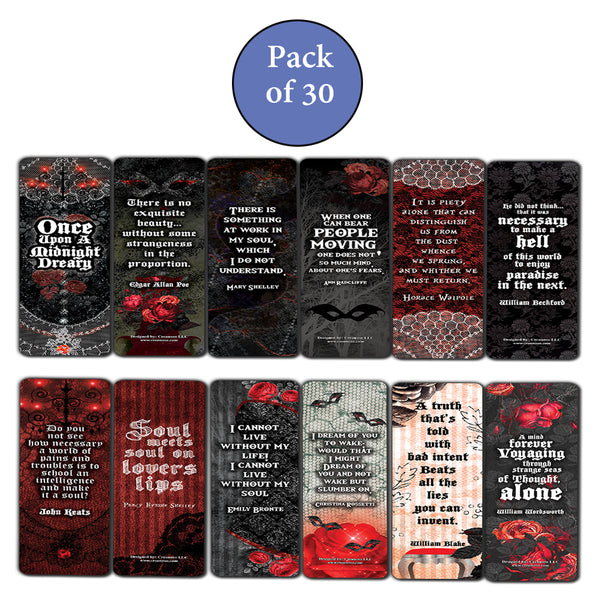 Gothic Bookmark Cards (30-Pack)-Premium Quality Gift Ideas for Children, Teens, & Adults for All Occasions - Stocking Stuffers Party Favor & Giveaways