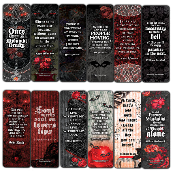 Creanoso Gothic Bookmark Cards ÃƒÂ¢Ã¢â€šÂ¬Ã¢â‚¬Å“ Amazing Stocking Stuffers and Gift Set or Party favors