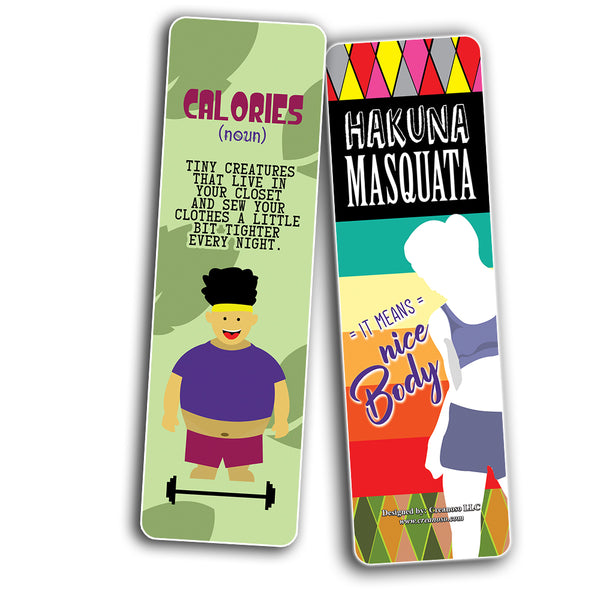 Funny Workout Quotes Bookmarks Cards (60-Pack)