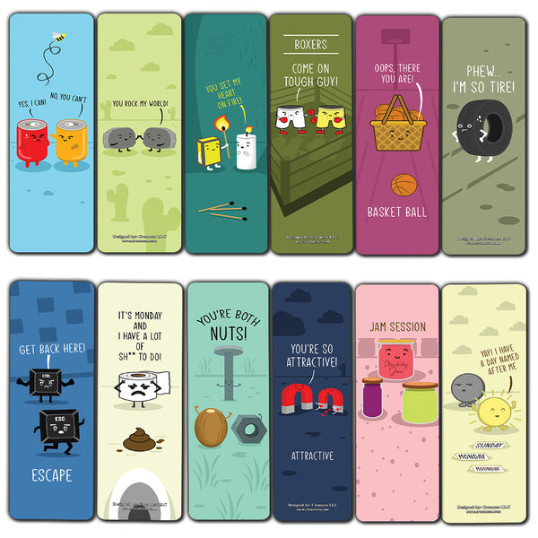 Creanoso The Real Meaning We Say (Funny Illustration) Bookmarks(60-Pack) - Premium Quality Gift Ideas for Children, Teens, & Adults for All Occasions - Stocking Stuffers Party Favor & Giveaways