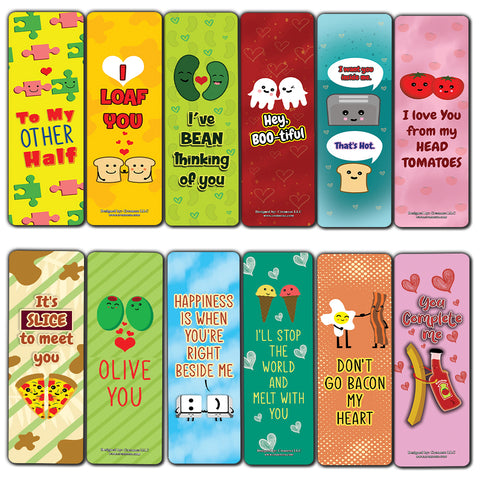 Funny Puns for Couples Bookmarks (60-Pack) - Premium Quality Gift Ideas for Children, Teens, & Adults for All Occasions - Stocking Stuffers Party Favor & Giveaways