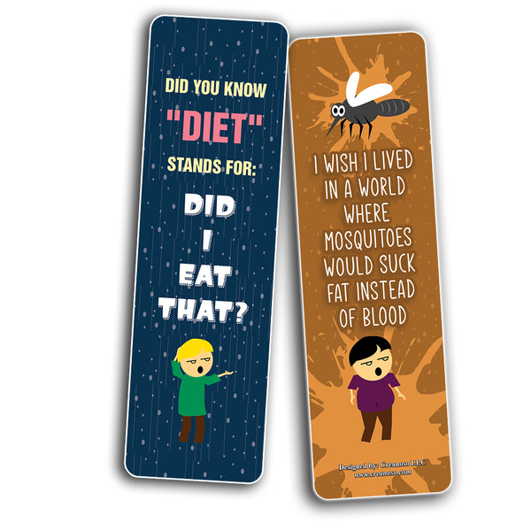 Funny weight loss sayings Bookmarks (12-Pack) - Unique Teacher Stocking Stuffers Gifts for Boys, Girls, Kids, Teens, Students - Book Reading Clipperss