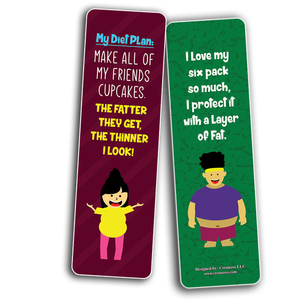 Funny weight loss sayings Bookmarks (60-Pack) - Premium Quality Gift Ideas for Children, Teens, & Adults for All Occasions - Stocking Stuffers Party Favor & Giveaways