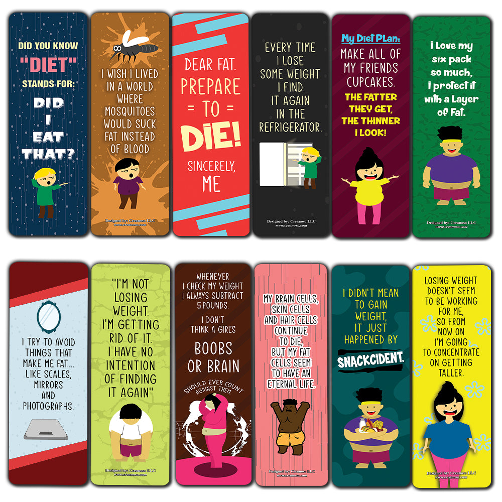 Funny weight loss sayings Bookmarks (30-Pack) - Classroom Reward Incentives for Students and Children - Stocking Stuffers Party Favors & Giveaways for Teens & Adults