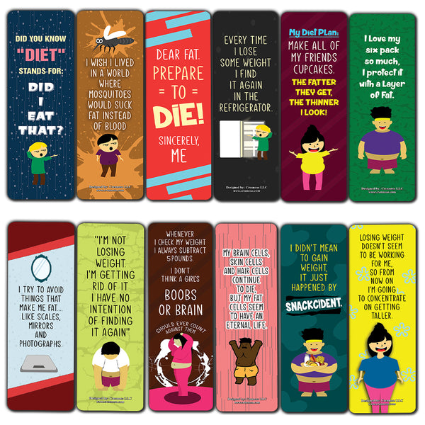 Funny weight loss sayings Bookmarks (30-Pack) - Classroom Reward Incentives for Students and Children - Stocking Stuffers Party Favors & Giveaways for Teens & Adults