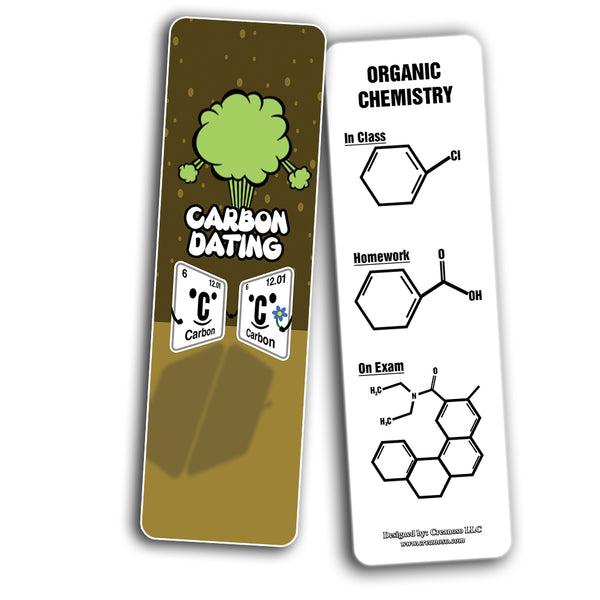 Funny Chemistry Jokes Bookmarks (30-Pack) - Classroom Reward Incentives for Students and Children - Stocking Stuffers Party Favors & Giveaways for Teens & Adults