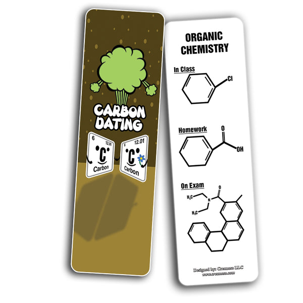 Funny Chemistry Jokes Bookmarks (60-Pack) - Premium Quality Gift Ideas for Children, Teens, & Adults for All Occasions - Stocking Stuffers Party Favor & Giveaways