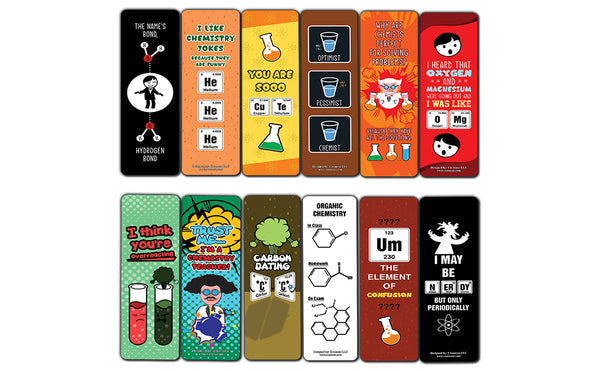 Funny Chemistry Jokes Bookmarks (5-Sets X 6 Cards)