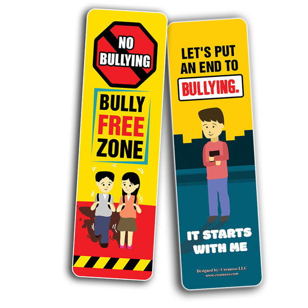 Creanoso Anti-Bullying Bookmarks Cards Series 3 (12-Pack) - Stocking Stuffers Premium Quality Gift Ideas for Children, Teens, & Adults - Corporate Giveaways & Party Favors