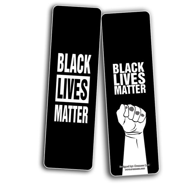 Creanoso Black Lives Matter Bookmarks Cards (60-Pack) - Premium Quality Gift Ideas for Children, Teens, & Adults for All Occasions - Stocking Stuffers Party Favor & Giveaways