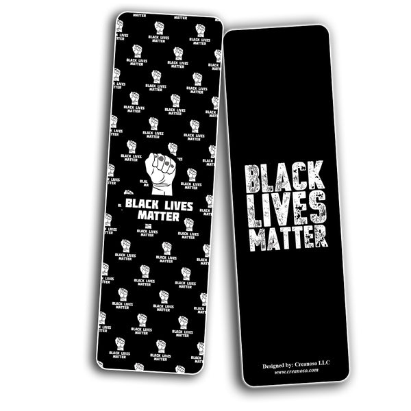 Creanoso Black Lives Matter Bookmarks Cards (12-Pack) - Unique Teacher Stocking Stuffers Gifts for Boys, Girls, Kids, Teens, Students - Book Reading Clippers