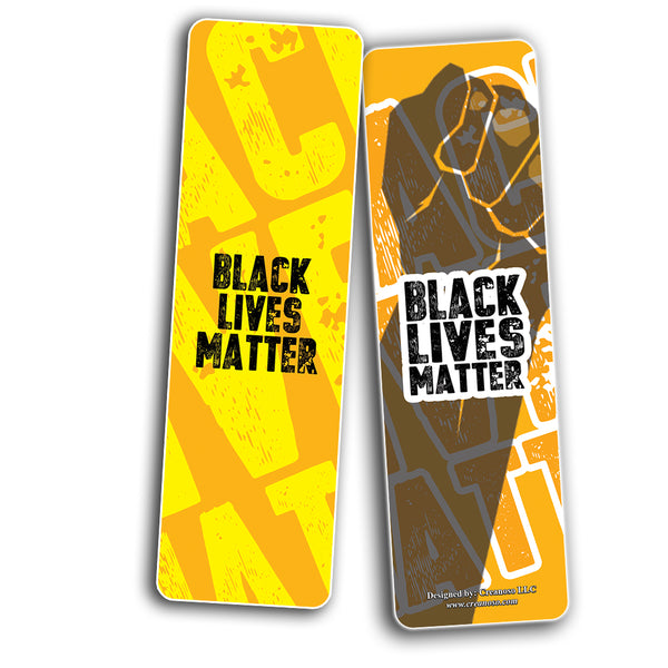 Creanoso Black Lives Matter Bookmarks Cards (60-Pack) - Premium Quality Gift Ideas for Children, Teens, & Adults for All Occasions - Stocking Stuffers Party Favor & Giveaways