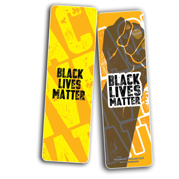 Creanoso Black Lives Matter Bookmarks Cards (12-Pack) - Unique Teacher Stocking Stuffers Gifts for Boys, Girls, Kids, Teens, Students - Book Reading Clippers