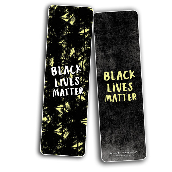Creanoso Black Lives Matter Bookmarks Cards (60-Pack) - Premium Quality Gift Ideas for Children, Teens, & Adults for All Occasions - Stocking Stuffers Party Favor & Giveaways