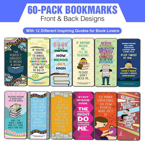 Reading Bookmarks for Books (60-Pack)