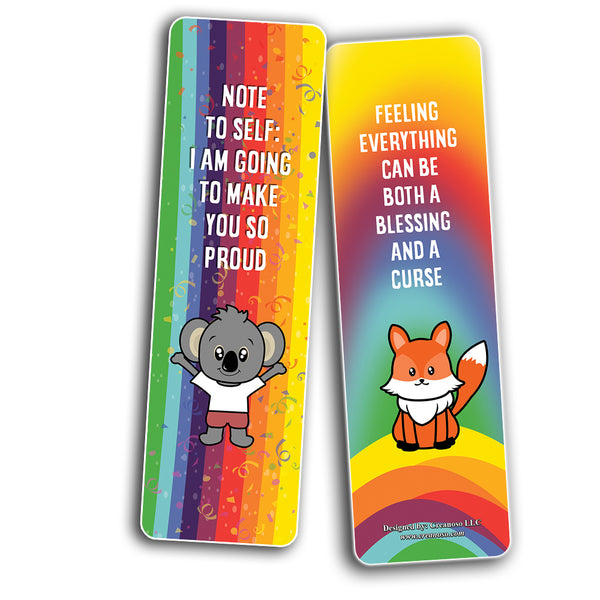 Bookmarks Cards Colorful Motivational (12-Pack)